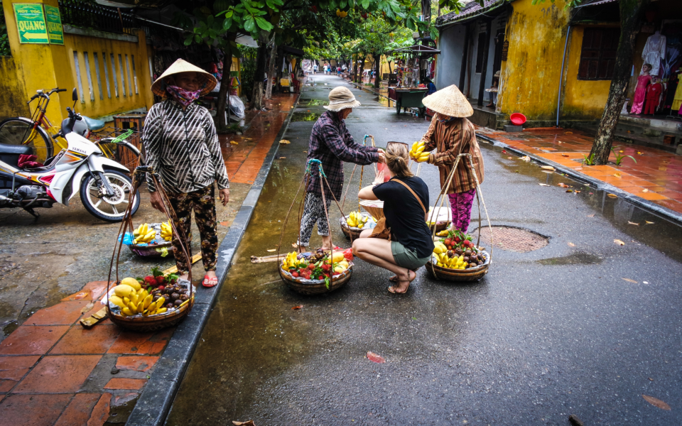 getting fresh fruit in Hoi An